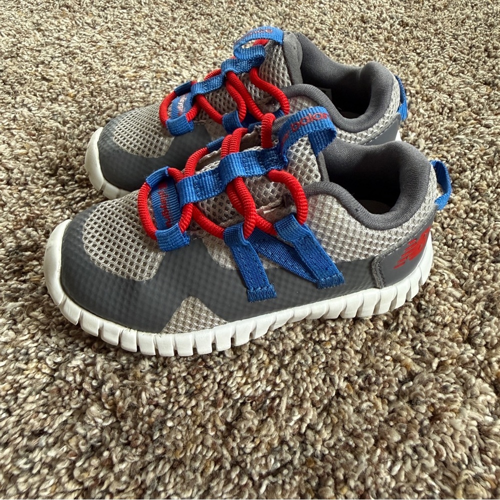 New Balance Kids' Gray and Blue Sneakers